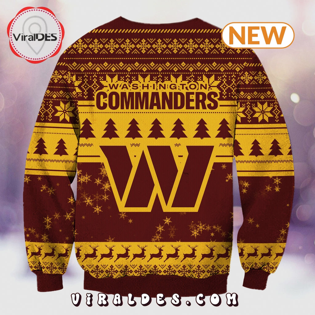 Washington Commanders Christmas Grinch Knitted Sweater