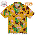 Washington Commanders Flamingo Foliage Burgundy Hawaiian Shirt