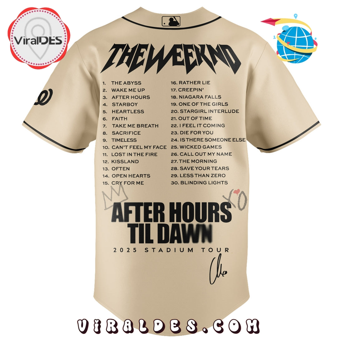 Washington Nationals x The Weeknd After Hours Til Dawn Baseball Jersey