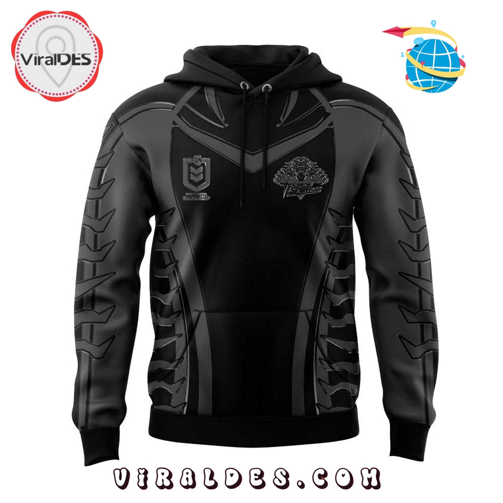 Wests Tigers Back In Black Old Logo Hoodie 2025