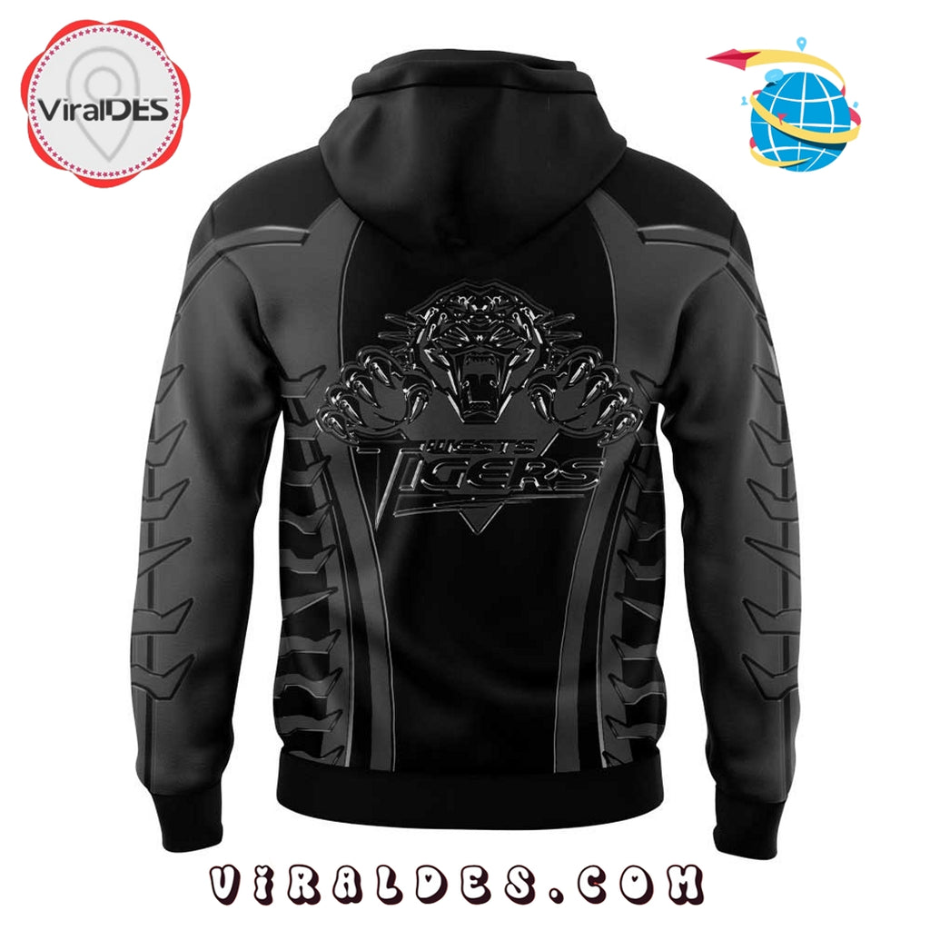 Wests Tigers Back In Black Old Logo Hoodie 2025