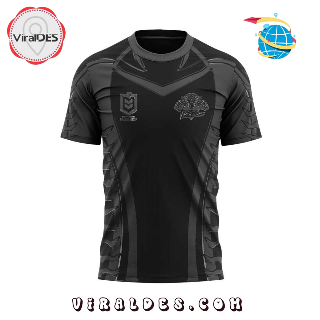 Wests Tigers Back In Black Old Logo Hoodie 2025