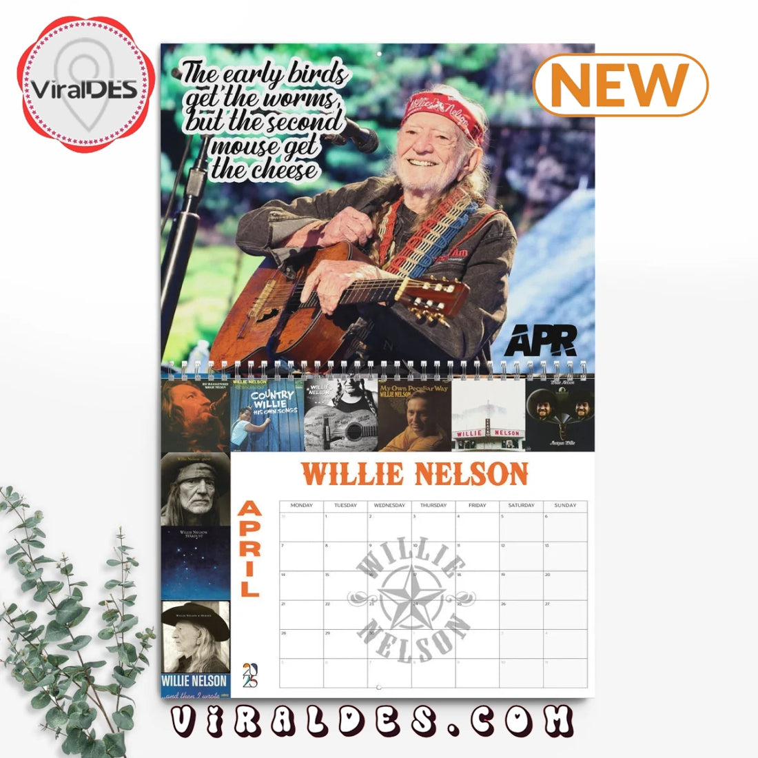 Willie Nelson 2025 Happy New Year Calendar