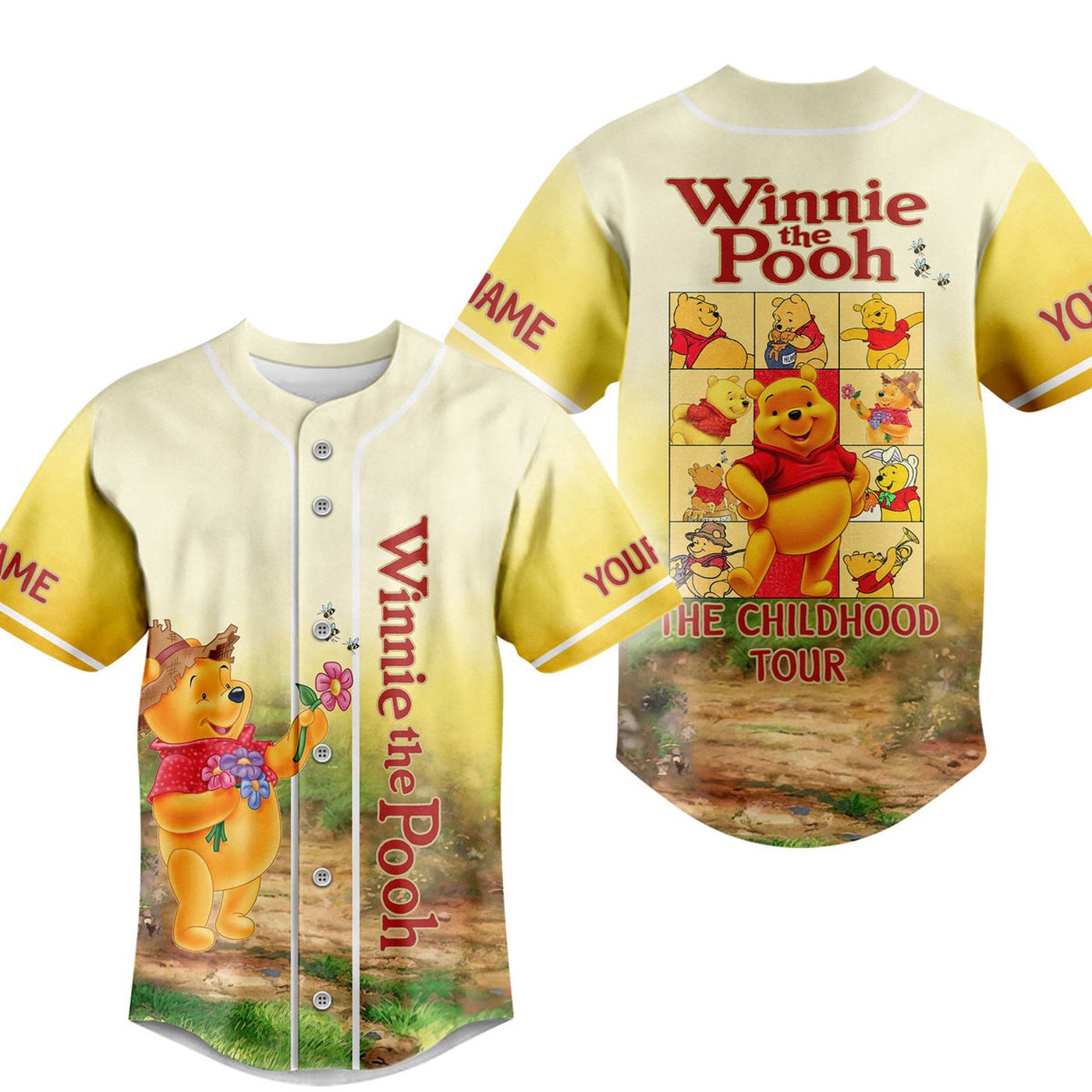 Shop the Adorable Winnie the Pooh Baseball Jersey for Men Women and Kids – Perfect for Fans of All Ages! - Bafud