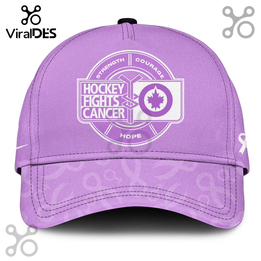 Winnipeg Jets Hockey Fights Cancer Purple Ribbon Hoodie
