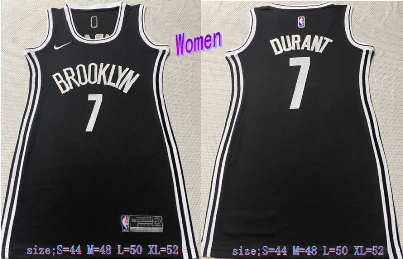 women brooklyn nets #7 kevin durant Nets 7 # Durant Black Women Dress Size s m l xl