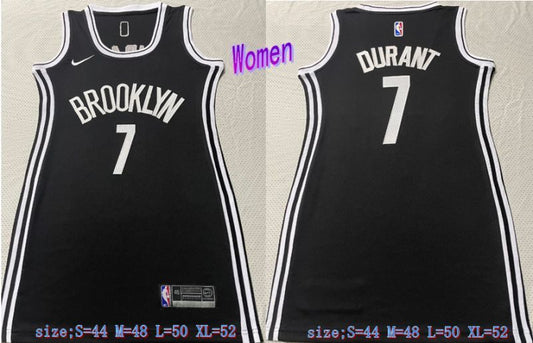 women brooklyn nets #7 kevin durant Nets 7 # Durant Black Women Dress Size s m l xl