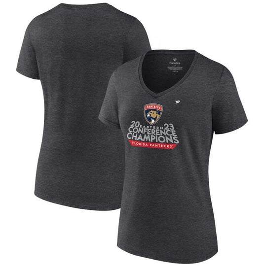 women florida panthers heather charcoal 2023 eastern conference champions locker