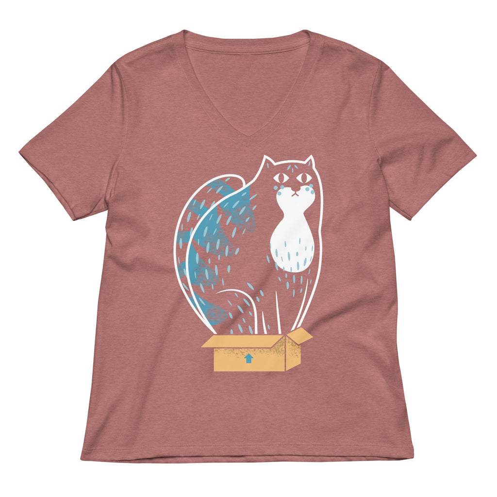 Cat In A Box Women's V-Neck Tee