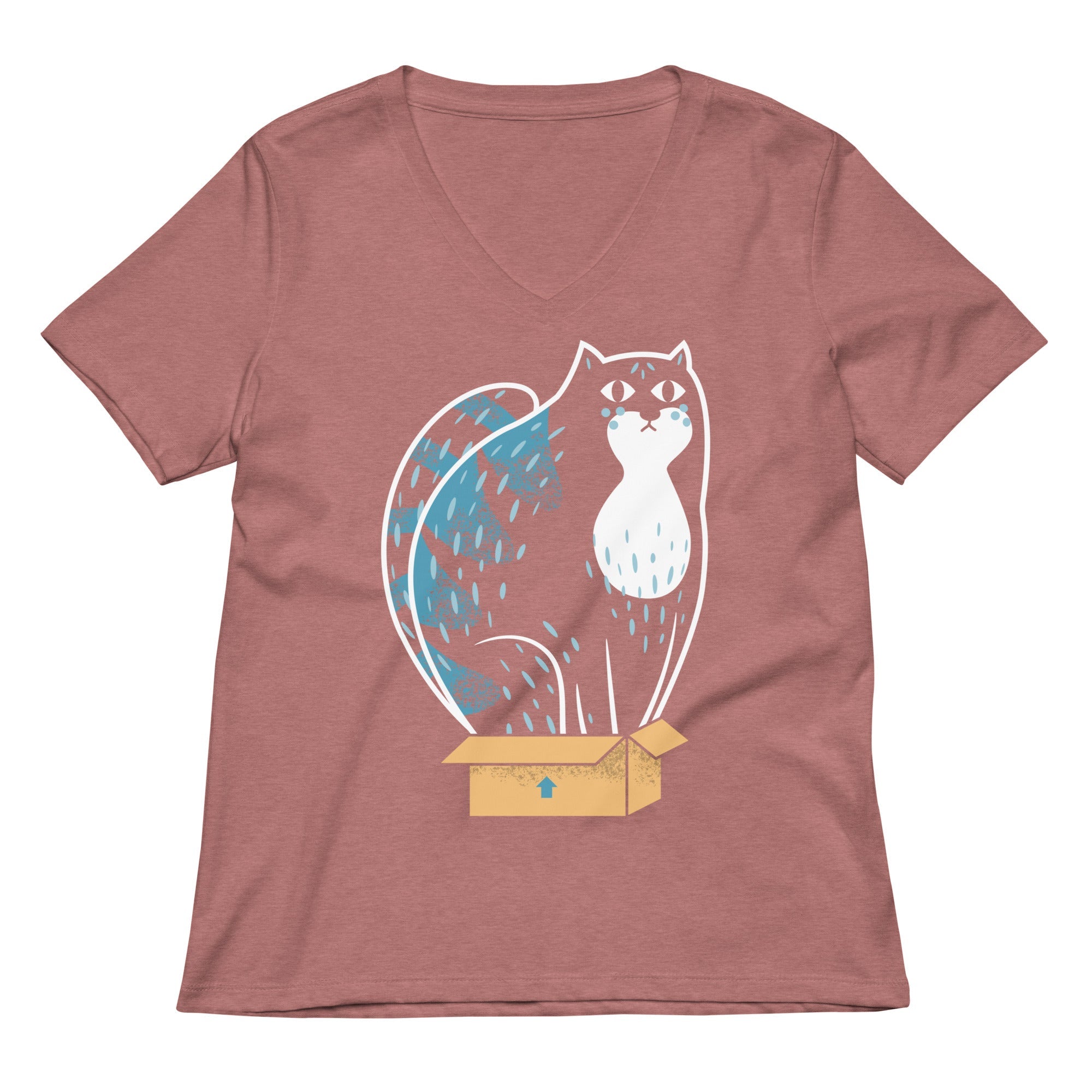 Cat In A Box Women's V-Neck Tee
