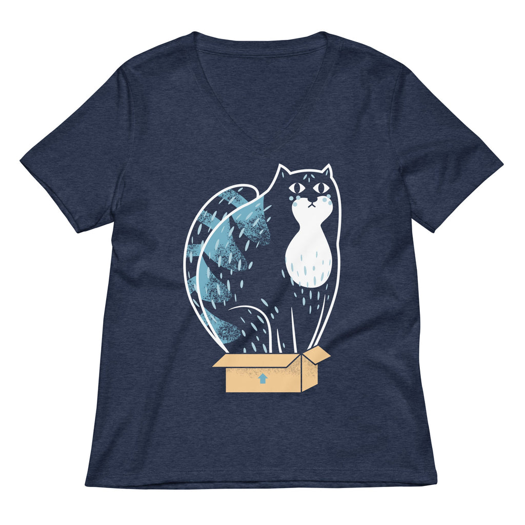 Cat In A Box Women's V-Neck Tee