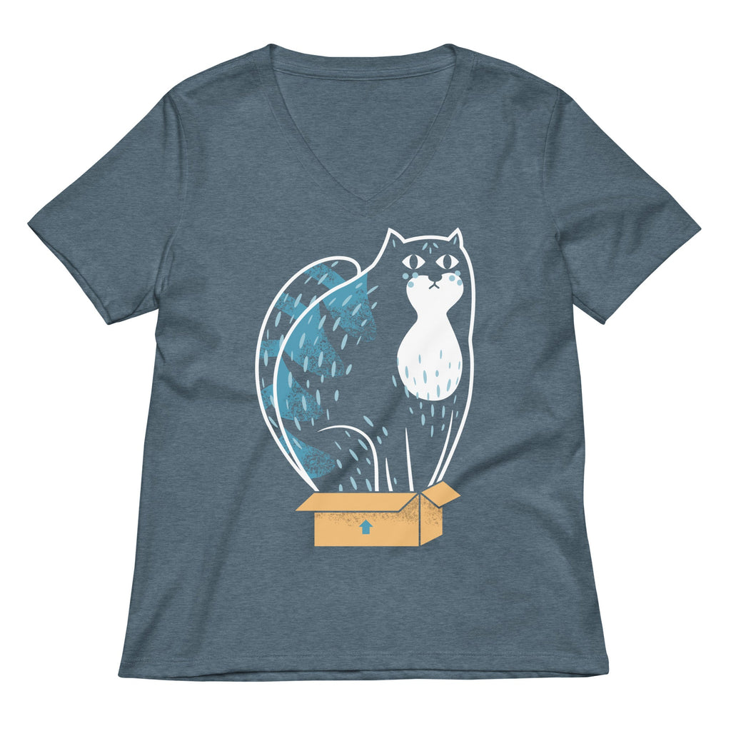 Cat In A Box Women's V-Neck Tee