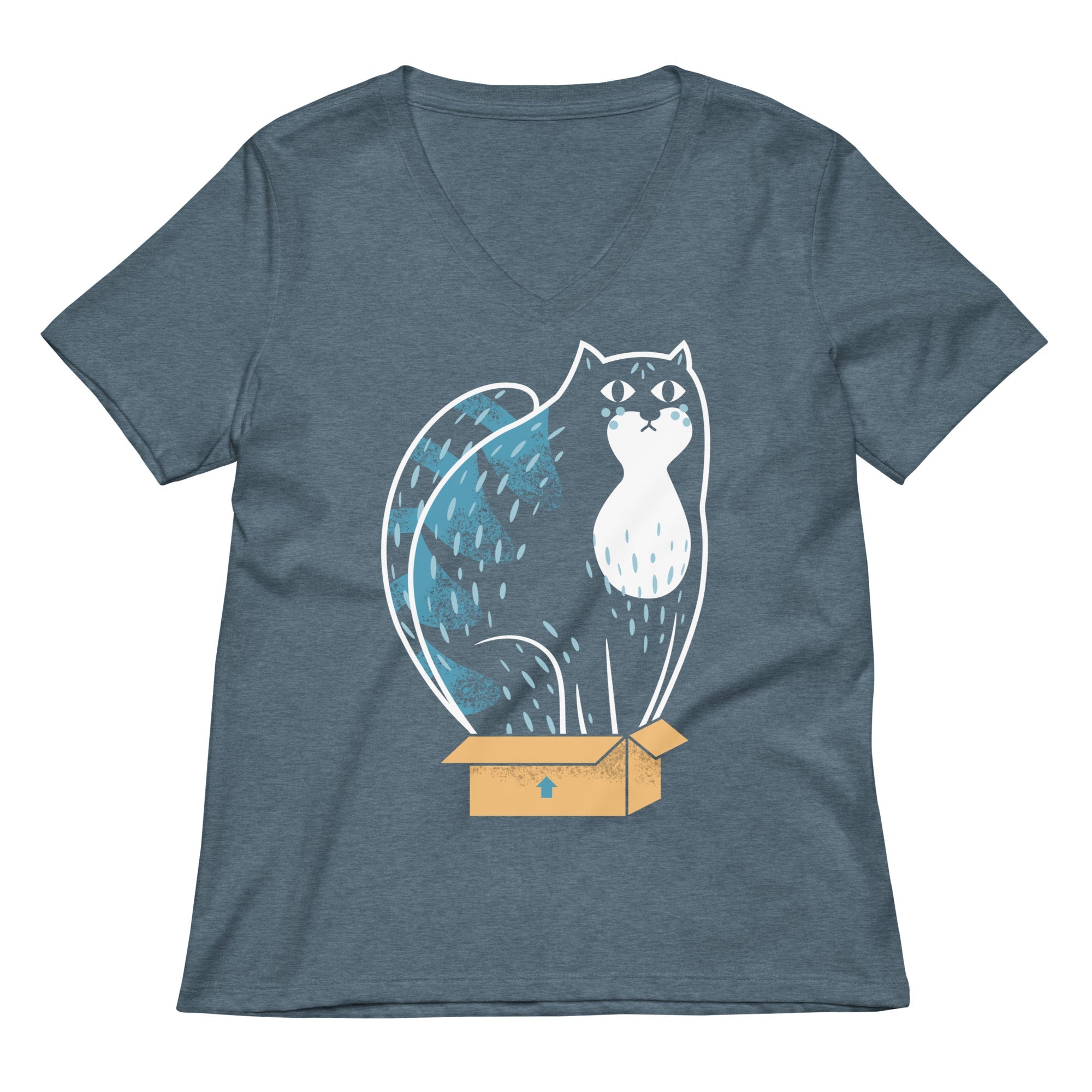 Cat In A Box Women's V-Neck Tee
