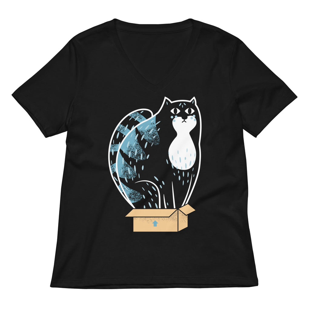 Cat In A Box Women's V-Neck Tee