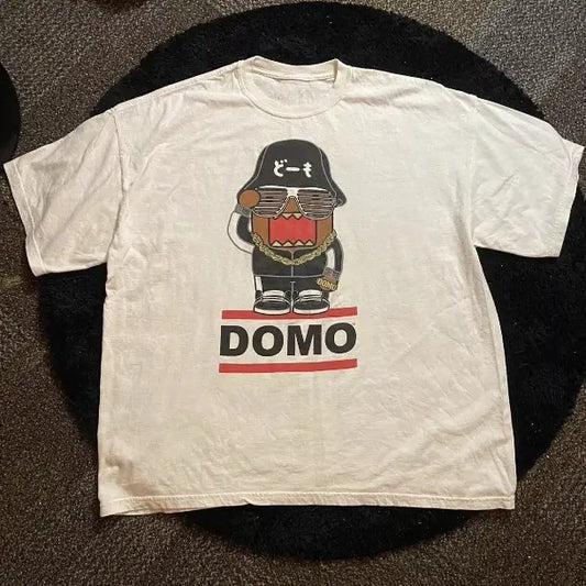 y2k Domo hip hop T-Shirt, Vintage Graphic Tees Gothic Grunge Y2k Emo Scene Amity Affliction Style Clothes Men Women Streetwear