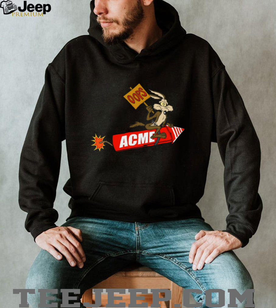 Wile E. Coyote ACME Rocket Oops Funny Cartoon T Shirt