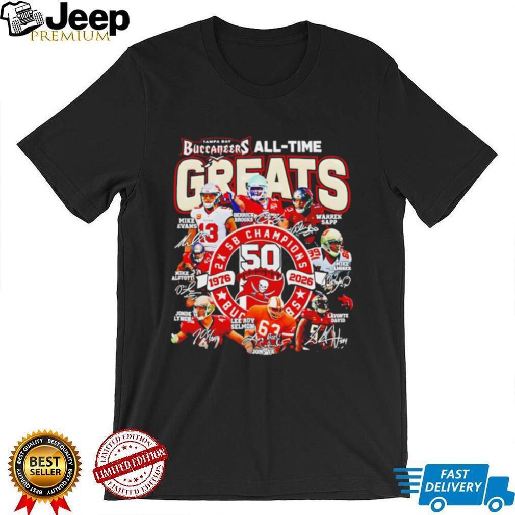 Tampa Bay Buccaneers All Time Greats Signature History T shirt