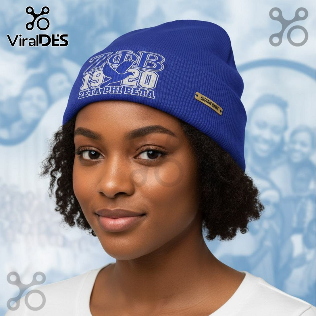 Zeta Phi Beta Custom Name Beanie Hat