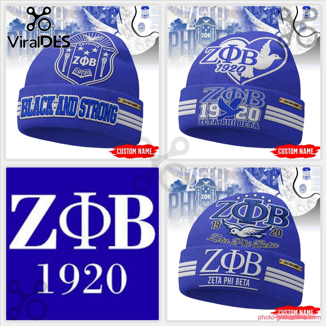 Zeta Phi Beta Custom Name Beanie Hat