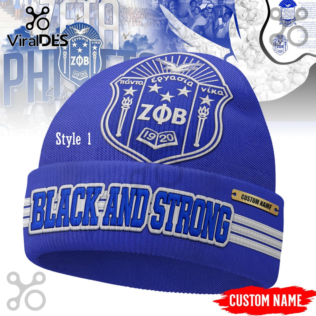 Zeta Phi Beta Custom Name Beanie Hat