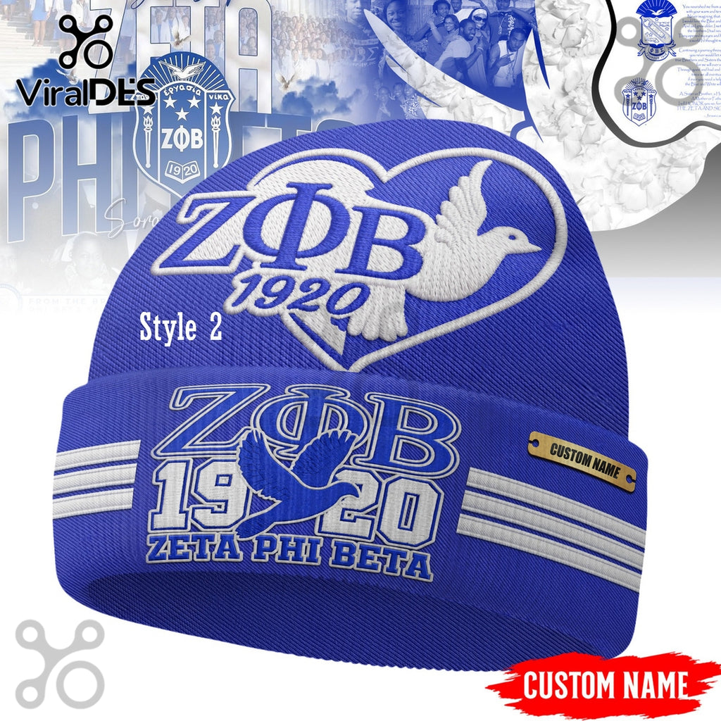 Zeta Phi Beta Custom Name Beanie Hat